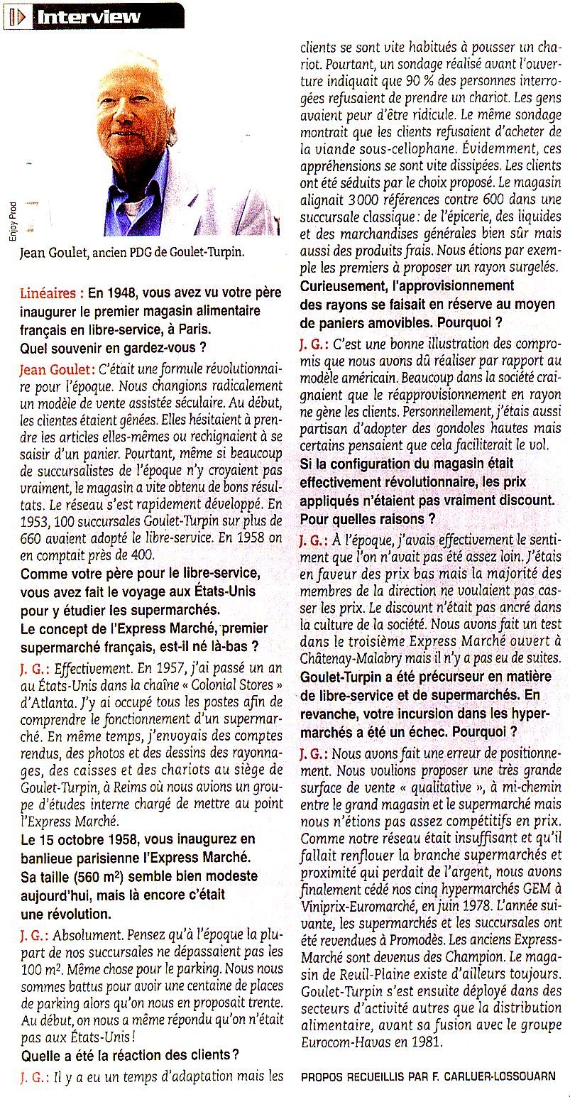 INTERVIEW JEAN GOULET LINEAIRES